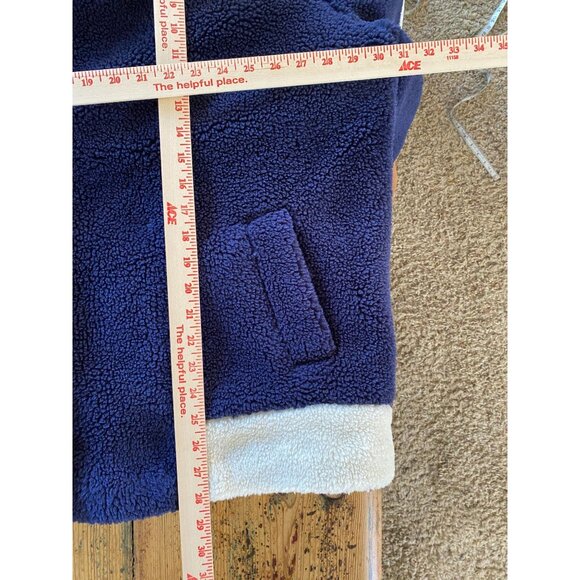 Eloquii Elements Womens Plus Size Colorblock Sherpa Jacket 22/24 Navy Tan White - Picture 7 of 7